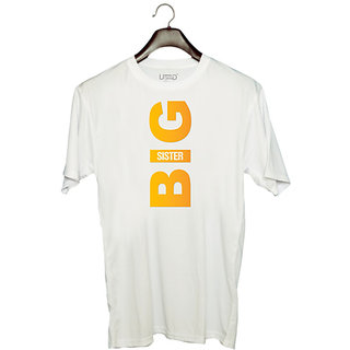                      UDNAG Unisex Round Neck Graphic 'Rakshabandhan | Big Sister' Polyester T-Shirt White                                              