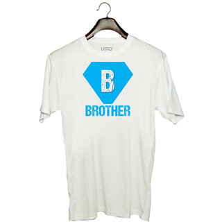                       UDNAG Unisex Round Neck Graphic 'Rakshabandhan | Brother' Polyester T-Shirt White                                              
