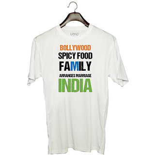                       UDNAG Unisex Round Neck Graphic 'Independence Day  INDIAN Culture' Polyester T-Shirt White                                              