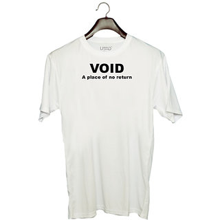                       UDNAG Unisex Round Neck Graphic 'Coder | VOID a place of no return' Polyester T-Shirt White                                              