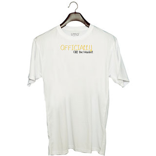                       UDNAG Unisex Round Neck Graphic 'Officially off the market' Polyester T-Shirt White                                              