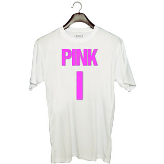                       UDNAG Unisex Round Neck Graphic 'Navratri | Pink' Polyester T-Shirt White                                              