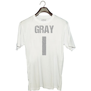                       UDNAG Unisex Round Neck Graphic 'Navratri | Gray' Polyester T-Shirt White                                              