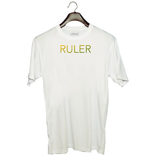                       UDNAG Unisex Round Neck Graphic 'Ruller' Polyester T-Shirt White                                              
