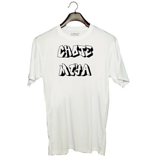                       UDNAG Unisex Round Neck Graphic 'Brother | Chote Miya' Polyester T-Shirt White                                              