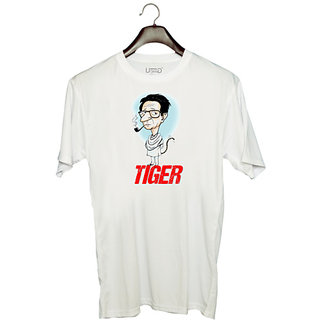                      UDNAG Unisex Round Neck Graphic 'Tiger' Polyester T-Shirt White                                              