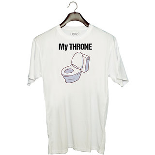 UDNAG Unisex Round Neck Graphic 'My Throne' Polyester T-Shirt White