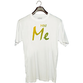                       UDNAG Unisex Round Neck Graphic 'Father Son | mini Me' Polyester T-Shirt White                                              