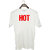 UDNAG Unisex Round Neck Graphic 'Couple | Hot' Polyester T-Shirt White