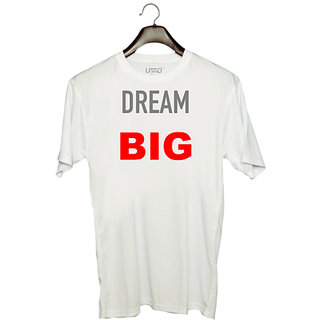 UDNAG Unisex Round Neck Graphic 'Dream Big' Polyester T-Shirt White