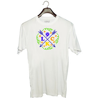                       UDNAG Unisex Round Neck Graphic 'Lock | luck' Polyester T-Shirt White                                              