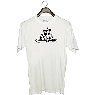                       UDNAG Unisex Round Neck Graphic 'Bride to be' Polyester T-Shirt White                                              