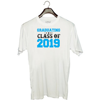                       UDNAG Unisex Round Neck Graphic '2019 | Graduation class of 2019' Polyester T-Shirt White                                              