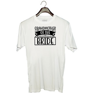                       UDNAG Unisex Round Neck Graphic 'Granny | Grand mother of the bride' Polyester T-Shirt White                                              