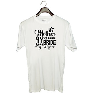                       UDNAG Unisex Round Neck Graphic 'Mummy | Mother of the bride' Polyester T-Shirt White                                              