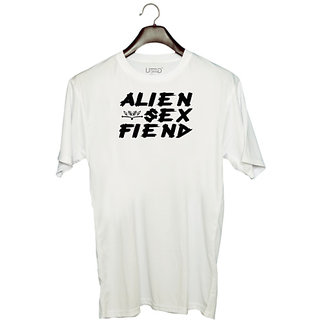                       UDNAG Unisex Round Neck Graphic 'Alien | alien' Polyester T-Shirt White                                              