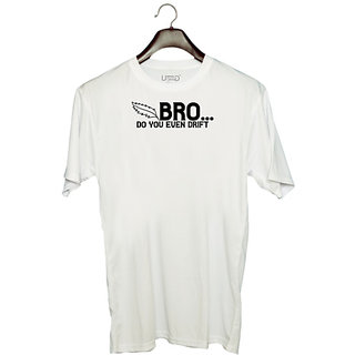                       UDNAG Unisex Round Neck Graphic 'Brother | bro' Polyester T-Shirt White                                              