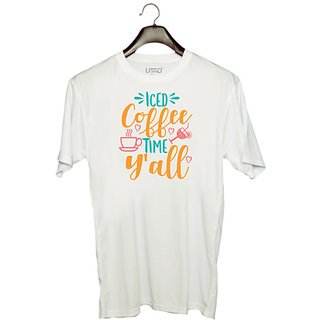                       UDNAG Unisex Round Neck Graphic 'Cold Coffee | iced coffee time y'all' Polyester T-Shirt White                                              
