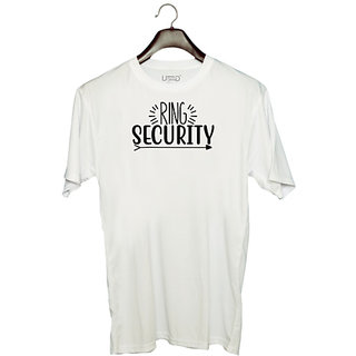                       UDNAG Unisex Round Neck Graphic 'Ring security' Polyester T-Shirt White                                              