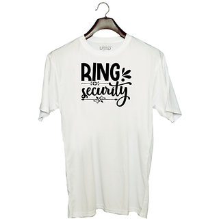                       UDNAG Unisex Round Neck Graphic 'Ring' Polyester T-Shirt White                                              