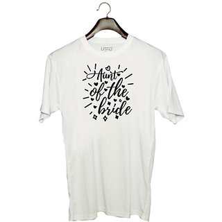                       UDNAG Unisex Round Neck Graphic 'Aunt | Aunt' Polyester T-Shirt White                                              