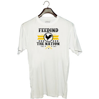                       UDNAG Unisex Round Neck Graphic 'The Nation | Freedom the nation' Polyester T-Shirt White                                              