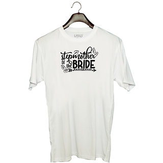                       UDNAG Unisex Round Neck Graphic 'Stepmom | Stepmother of the bride' Polyester T-Shirt White                                              