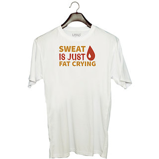                       UDNAG Unisex Round Neck Graphic 'Sweet is' Polyester T-Shirt White                                              
