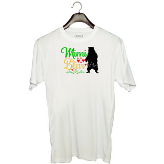                       UDNAG Unisex Round Neck Graphic 'Bear Love | Mimi bear' Polyester T-Shirt White                                              