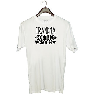                       UDNAG Unisex Round Neck Graphic 'Grand Mother | Grandma of' Polyester T-Shirt White                                              