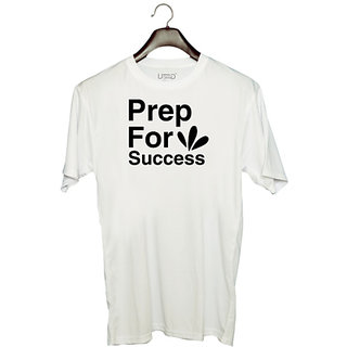                       UDNAG Unisex Round Neck Graphic 'Success | Prep For' Polyester T-Shirt White                                              