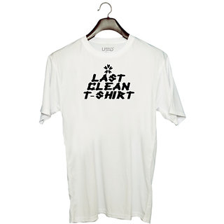                       UDNAG Unisex Round Neck Graphic 't shirt | LAST CLEAN T-SHIRT' Polyester T-Shirt White                                              
