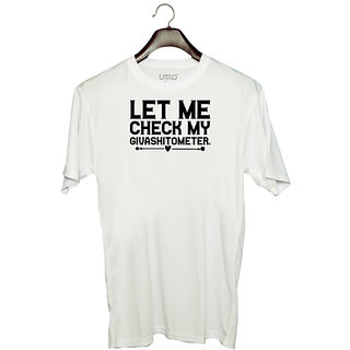                       UDNAG Unisex Round Neck Graphic 'Givashitometer | LET ME CHECK MYGIVASHITOMETER' Polyester T-Shirt White                                              