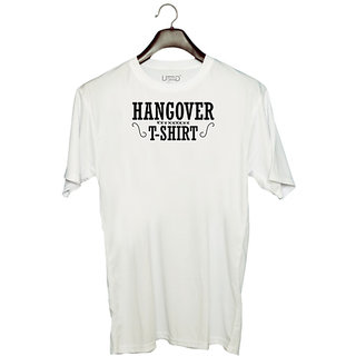                       UDNAG Unisex Round Neck Graphic 'Hangover | HANGOVER T-SHIRT' Polyester T-Shirt White                                              