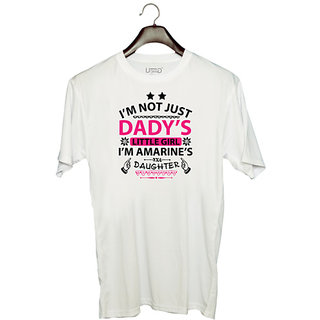                       UDNAG Unisex Round Neck Graphic 'Father | IM NOT JUST' Polyester T-Shirt White                                              