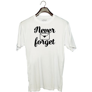                      UDNAG Unisex Round Neck Graphic '| never forget' Polyester T-Shirt White                                              