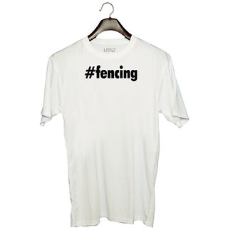                       UDNAG Unisex Round Neck Graphic '| fencing' Polyester T-Shirt White                                              