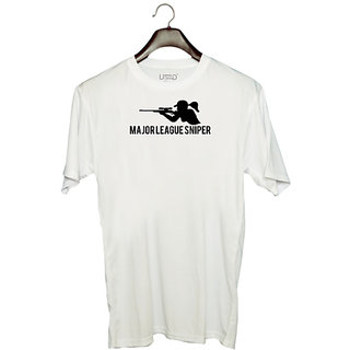                       UDNAG Unisex Round Neck Graphic 'Sniper | major league sniper' Polyester T-Shirt White                                              