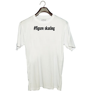                       UDNAG Unisex Round Neck Graphic 'Skating | figure skating' Polyester T-Shirt White                                              