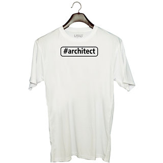                       UDNAG Unisex Round Neck Graphic 'Architect | architect' Polyester T-Shirt White                                              
