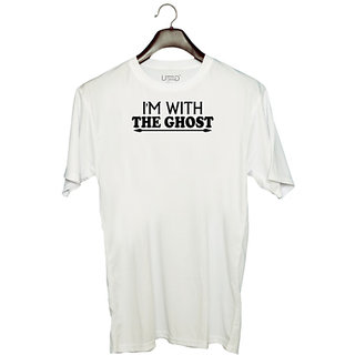                       UDNAG Unisex Round Neck Graphic 'Ghost | i am the ghost' Polyester T-Shirt White                                              