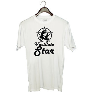                       UDNAG Unisex Round Neck Graphic '| Vacillate Star' Polyester T-Shirt White                                              