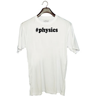                       UDNAG Unisex Round Neck Graphic '| physics' Polyester T-Shirt White                                              