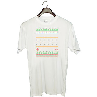                       UDNAG Unisex Round Neck Graphic 'Illustration | Template 50' Polyester T-Shirt White                                              