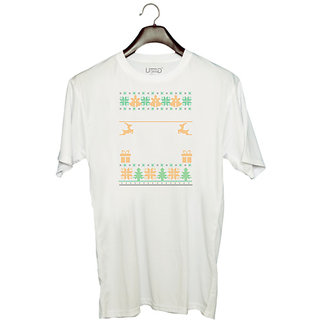                       UDNAG Unisex Round Neck Graphic 'Illustration | Template 47' Polyester T-Shirt White                                              