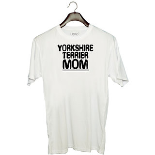                       UDNAG Unisex Round Neck Graphic 'Mother | yorkshire terrier' Polyester T-Shirt White                                              