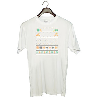                       UDNAG Unisex Round Neck Graphic 'Illustration | Template 41' Polyester T-Shirt White                                              