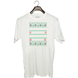                       UDNAG Unisex Round Neck Graphic 'Illustration | Template 40' Polyester T-Shirt White                                              