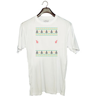                       UDNAG Unisex Round Neck Graphic 'Illustration | Template 27' Polyester T-Shirt White                                              