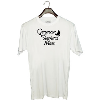                      UDNAG Unisex Round Neck Graphic 'Dog | german shepherd mom' Polyester T-Shirt White                                              